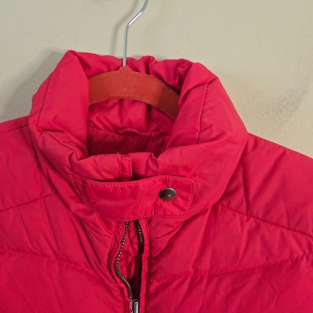 Lands' End Red Down Puffer Jacket Mock Neck Double Zip Ski Snowboard Size S - Picture 10 of 12